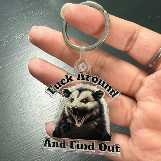 Opossum FAFO Key Ring