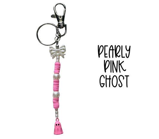 Pearly Pink Ghost Bag Charm