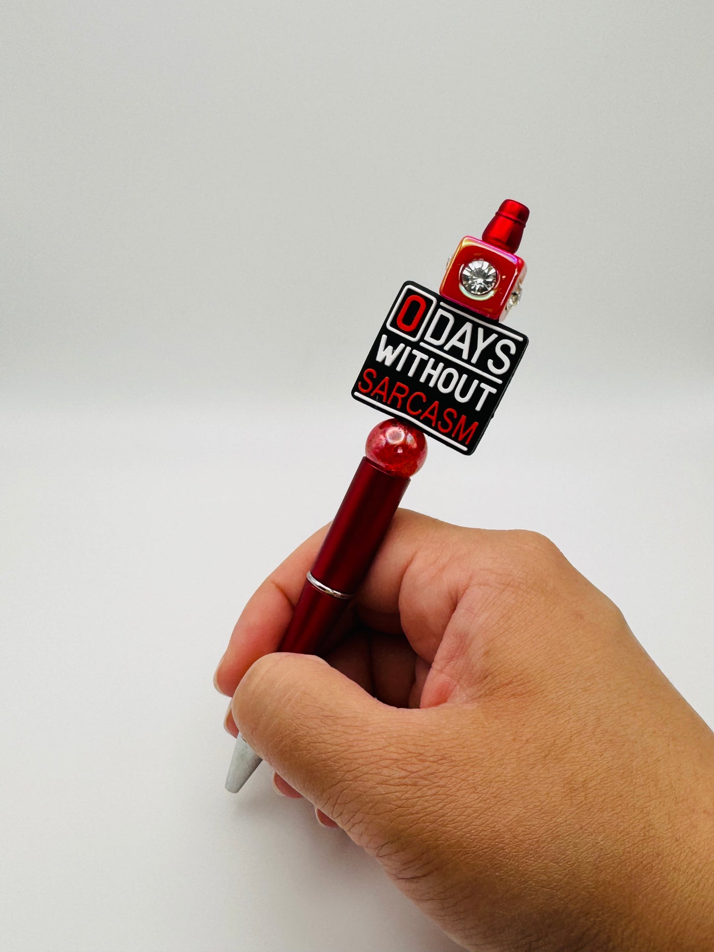 Red & Black 0 Days Without Sarcasm Pen