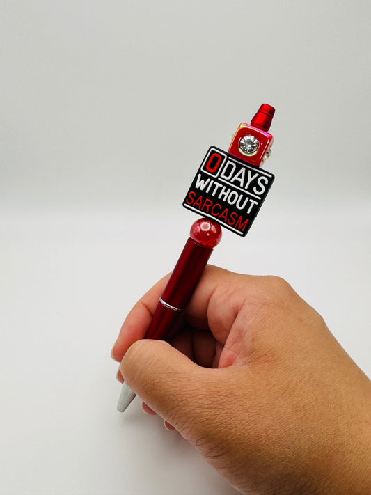 Red & Black 0 Days Without Sarcasm Pen