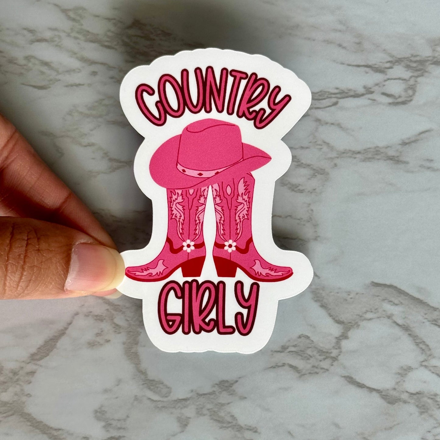 Pink Cowgirl Country Girly Sticker