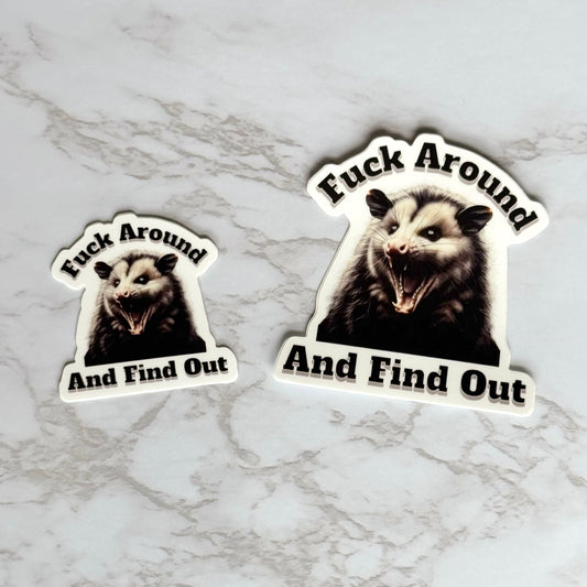 Opossum Fuck Around and Find Out Sticker