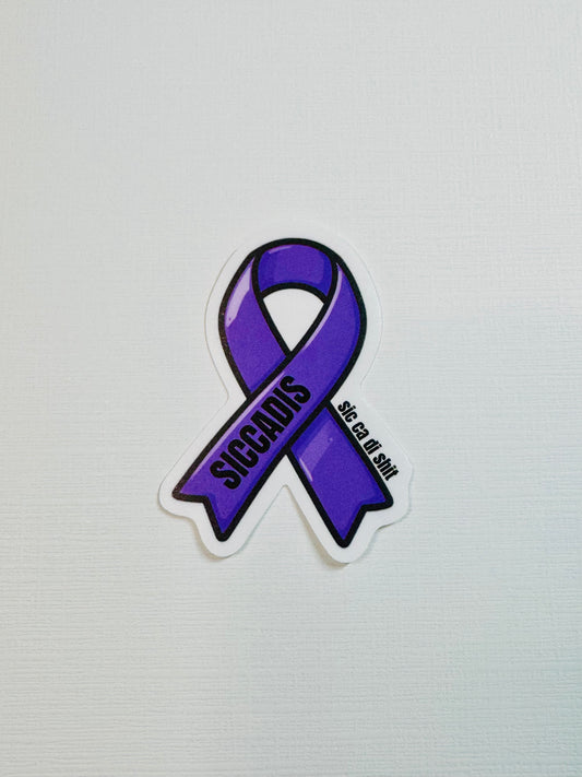 Purple SICCADIS - sic ca di shit Awareness Ribbon