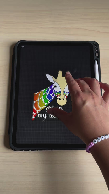 Rainbow Giraffe - get on my level sticker