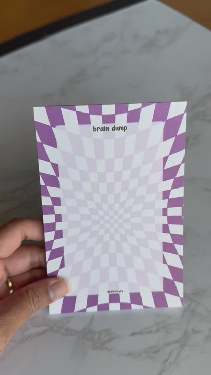 Purple Checkerboard Brain Dump Notepad