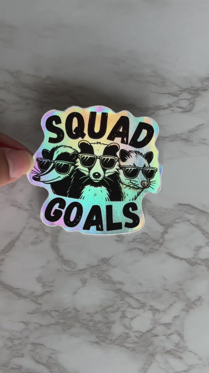 Holo Opossum, Raccoon & Skunk Squad Goals Sticker